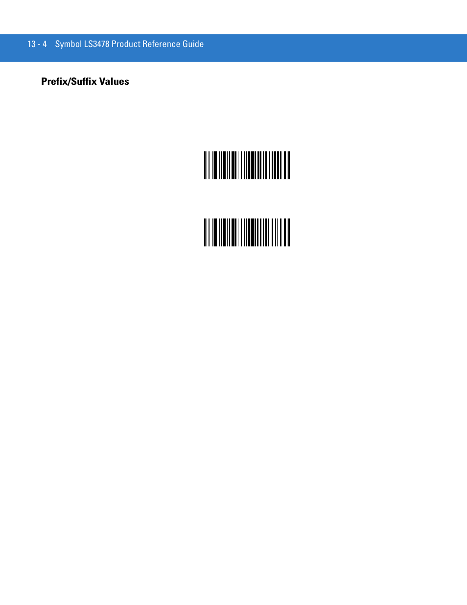 Prefix/suffix values, Prefix/suffix values -4 | Motorola LS3478 User Manual | Page 206 / 336