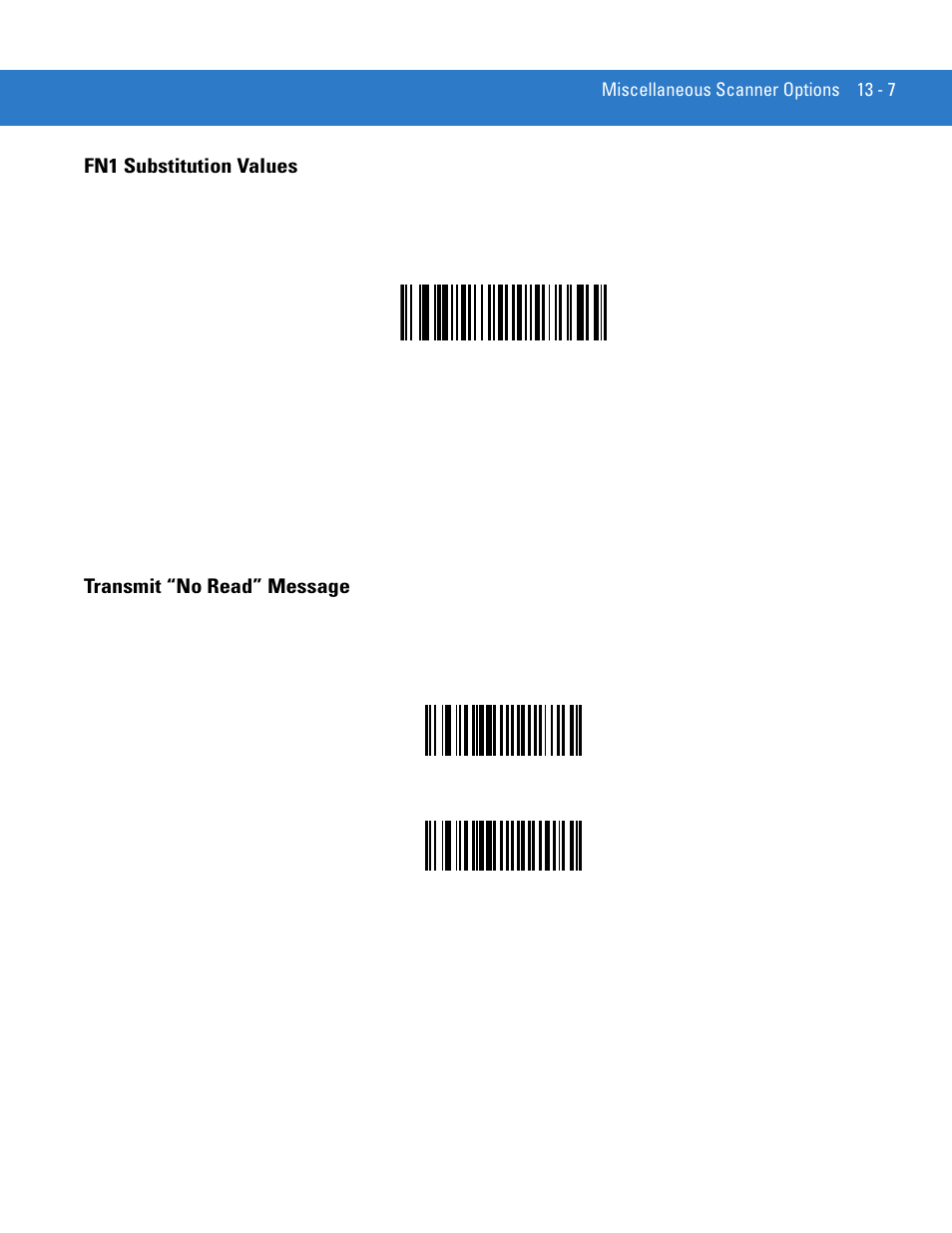 Fn1 substitution values, Transmit “no read” message | Motorola LS3478 User Manual | Page 209 / 336