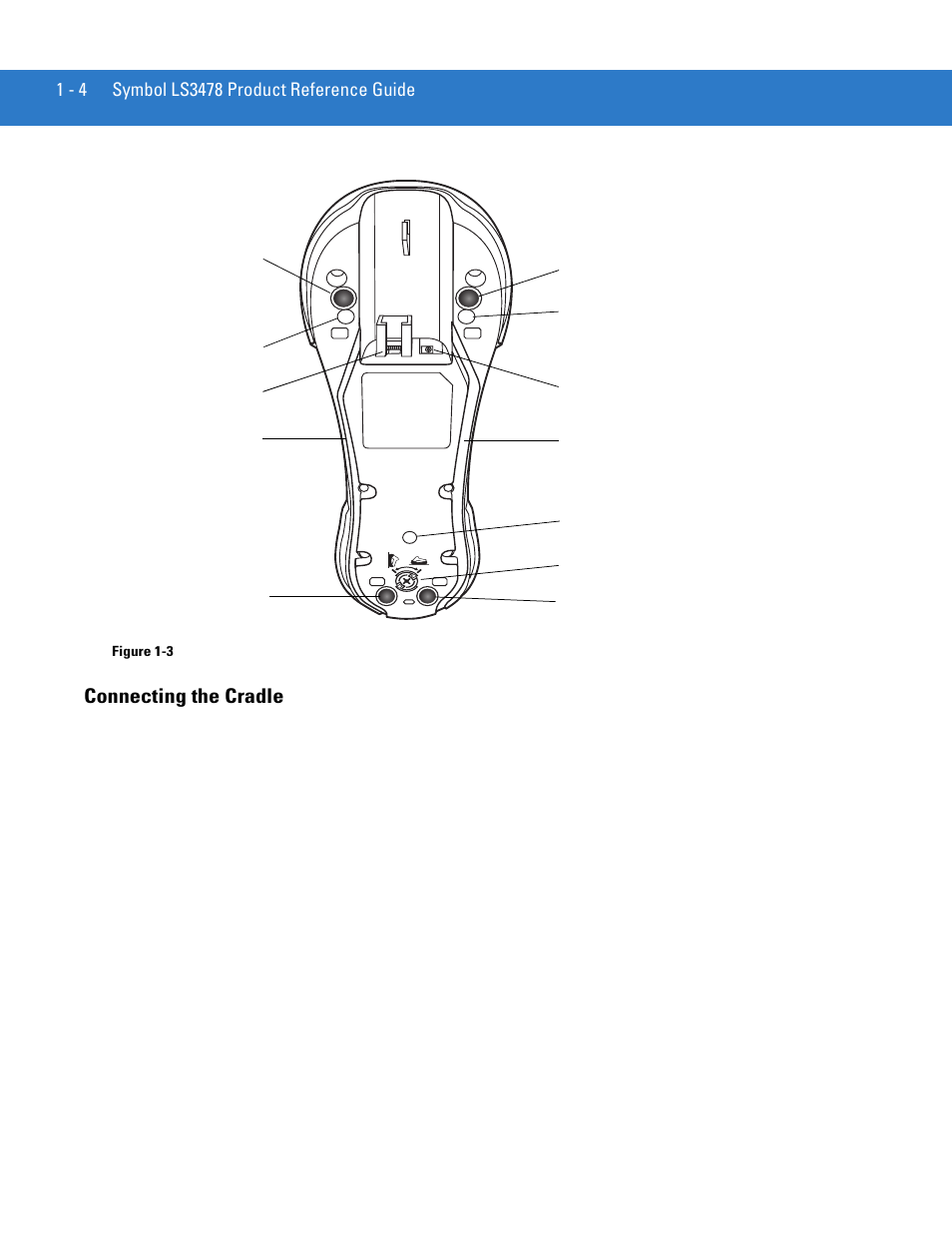 Connecting the cradle, Connecting the cradle -4 | Motorola LS3478 User Manual | Page 22 / 336