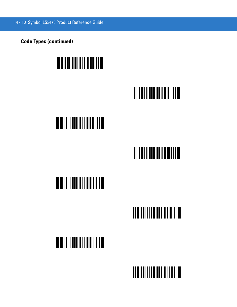 Code types (continued) | Motorola LS3478 User Manual | Page 220 / 336