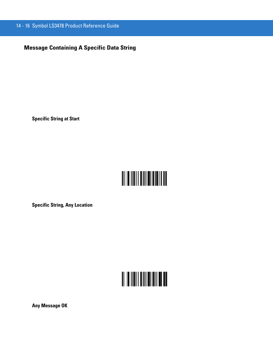 Message containing a specific data string, Message containing a specific data string -16 | Motorola LS3478 User Manual | Page 226 / 336