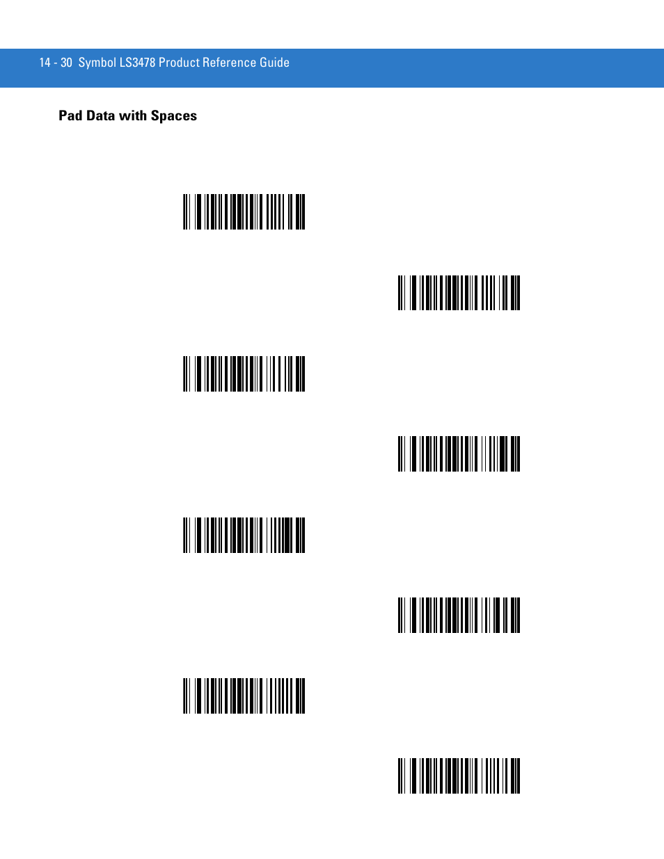 Pad data with spaces, Pad data with spaces -30 | Motorola LS3478 User Manual | Page 240 / 336