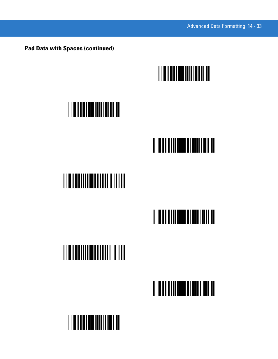 Pad data with spaces (continued) | Motorola LS3478 User Manual | Page 243 / 336