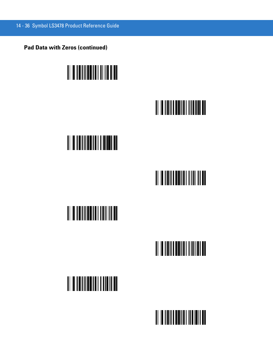 Pad data with zeros (continued) | Motorola LS3478 User Manual | Page 246 / 336