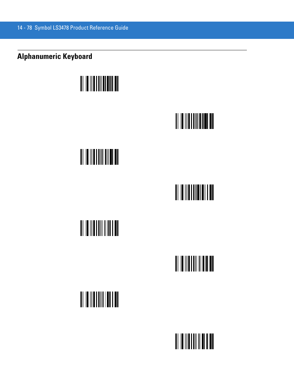 Alphanumeric keyboard, Alphanumeric keyboard -78, Alphanumeric keyboard on | Alphanumeric, Keyboard | Motorola LS3478 User Manual | Page 288 / 336