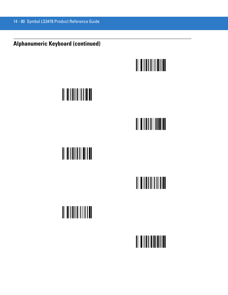 Alphanumeric keyboard (continued) | Motorola LS3478 User Manual | Page 290 / 336