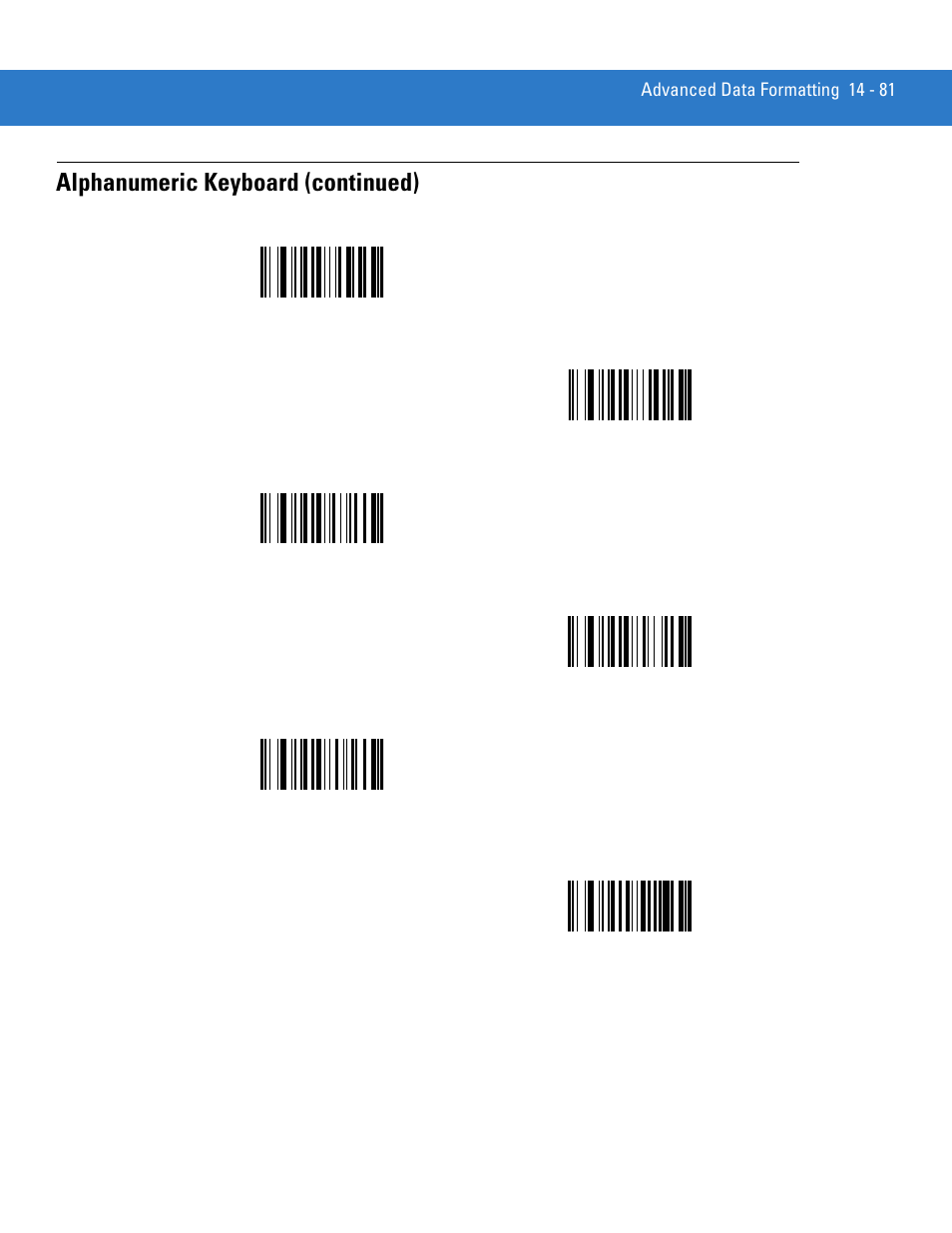 Alphanumeric keyboard (continued) | Motorola LS3478 User Manual | Page 291 / 336