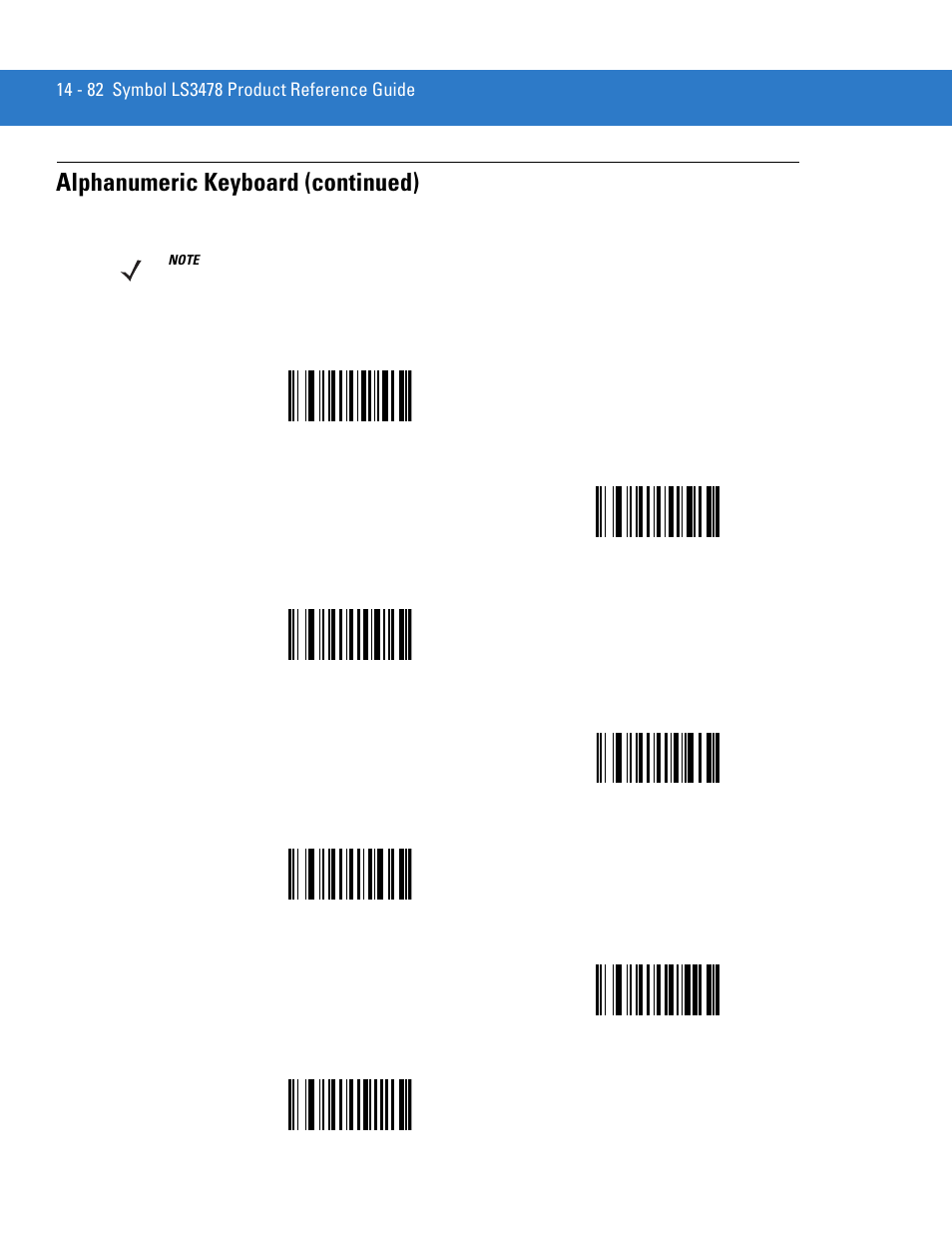 Alphanumeric keyboard (continued) | Motorola LS3478 User Manual | Page 292 / 336