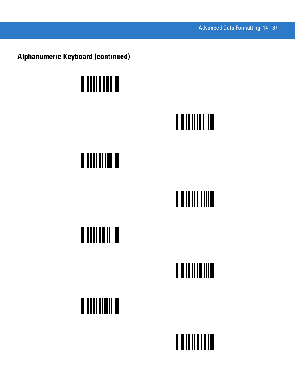 Alphanumeric keyboard (continued) | Motorola LS3478 User Manual | Page 297 / 336