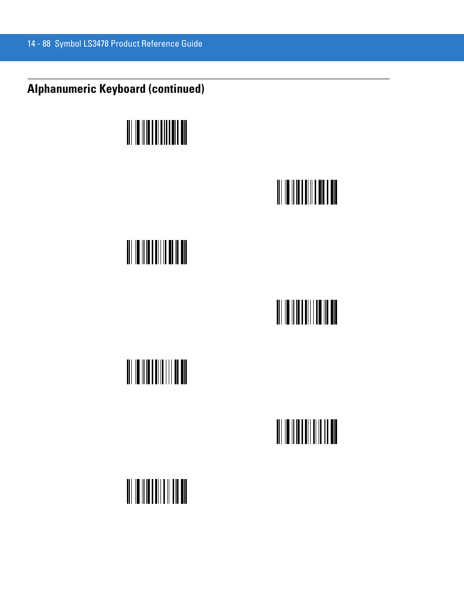 Alphanumeric keyboard (continued) | Motorola LS3478 User Manual | Page 298 / 336