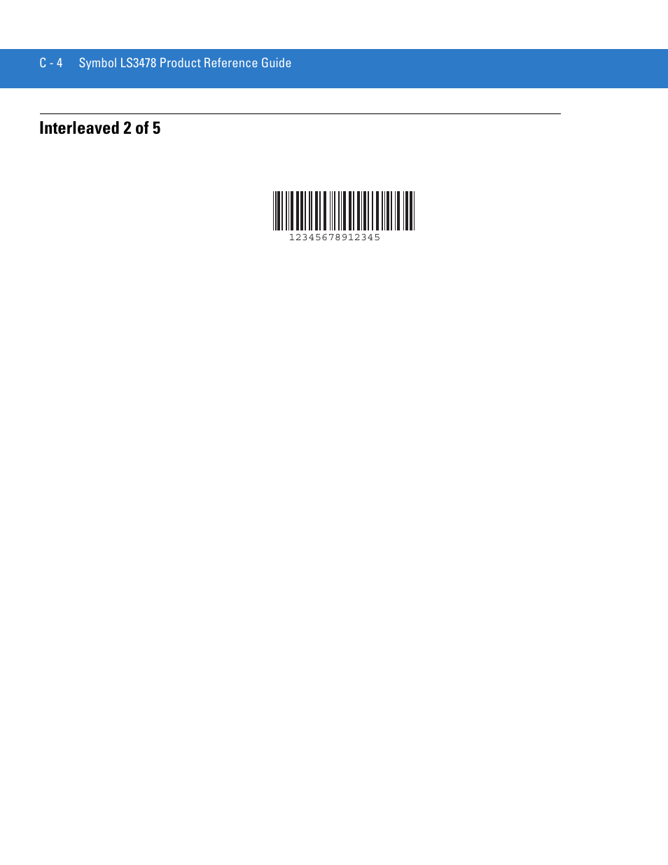 Interleaved 2 of 5 | Motorola LS3478 User Manual | Page 314 / 336