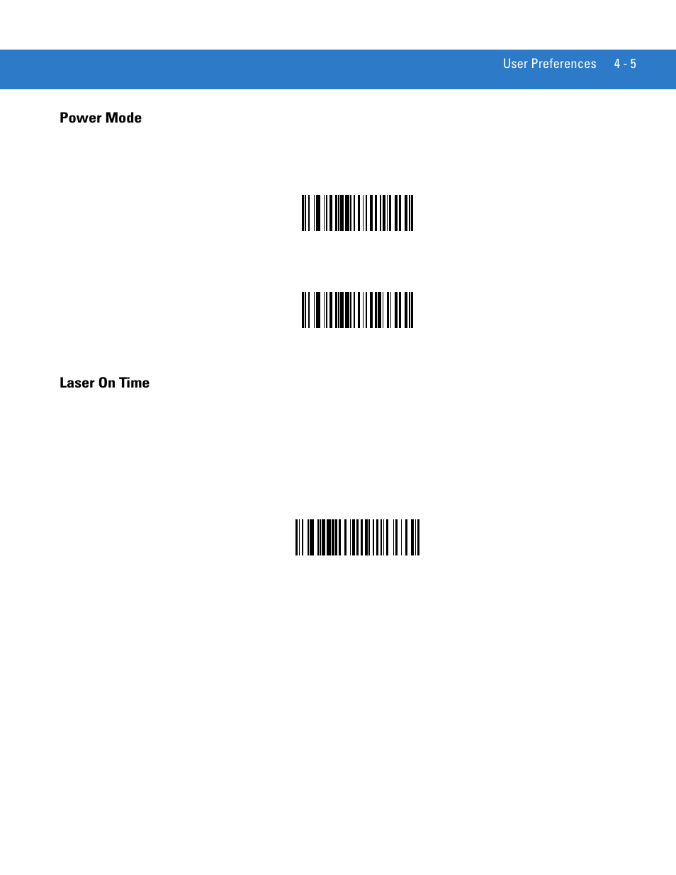 Power mode, Laser on time, Power mode -5 laser on time -5 | Motorola LS3478 User Manual | Page 49 / 336