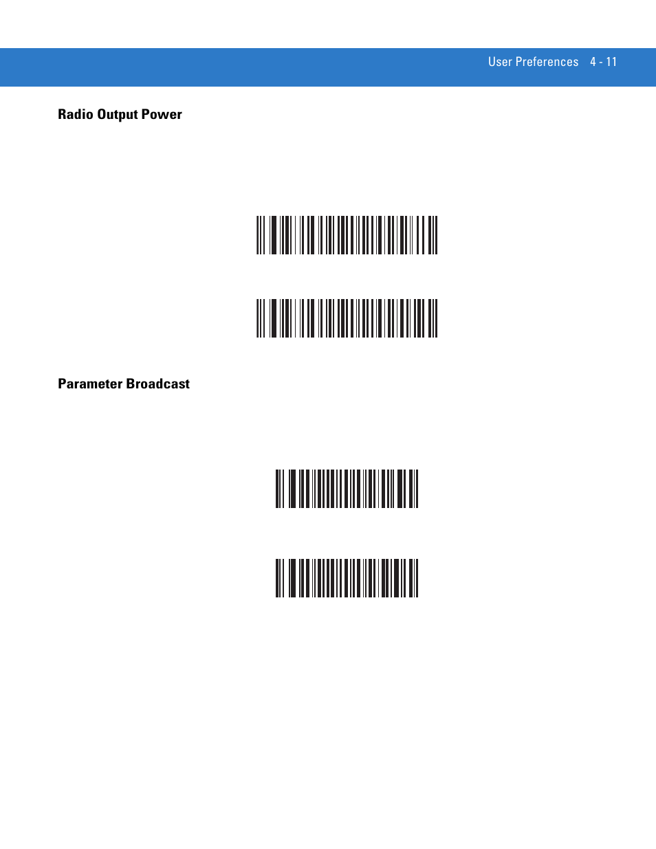 Radio output power, Parameter broadcast, Radio output power -11 parameter broadcast -11 | Motorola LS3478 User Manual | Page 55 / 336