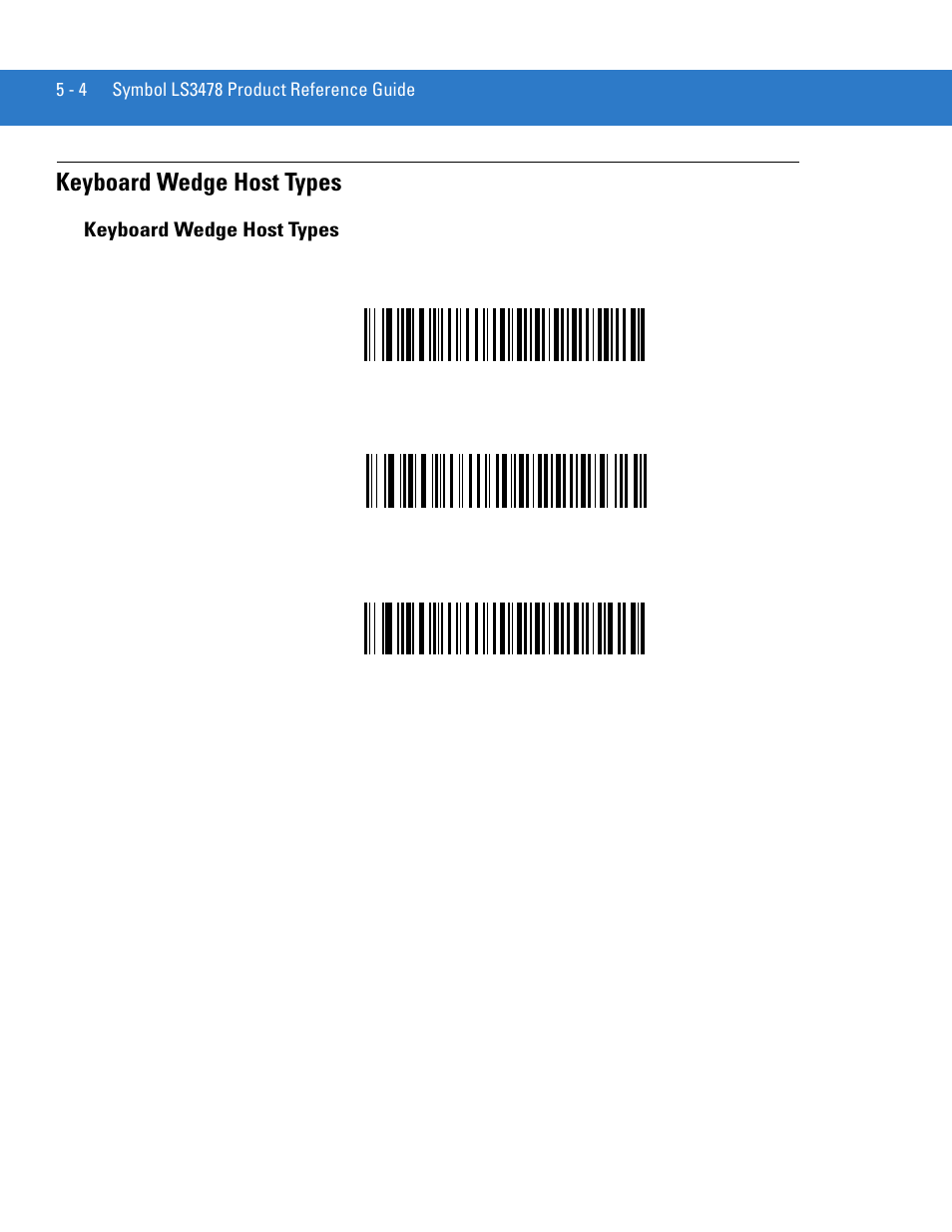 Keyboard wedge host types, Keyboard wedge host types -4, Keyboard wedge host | Types | Motorola LS3478 User Manual | Page 60 / 336