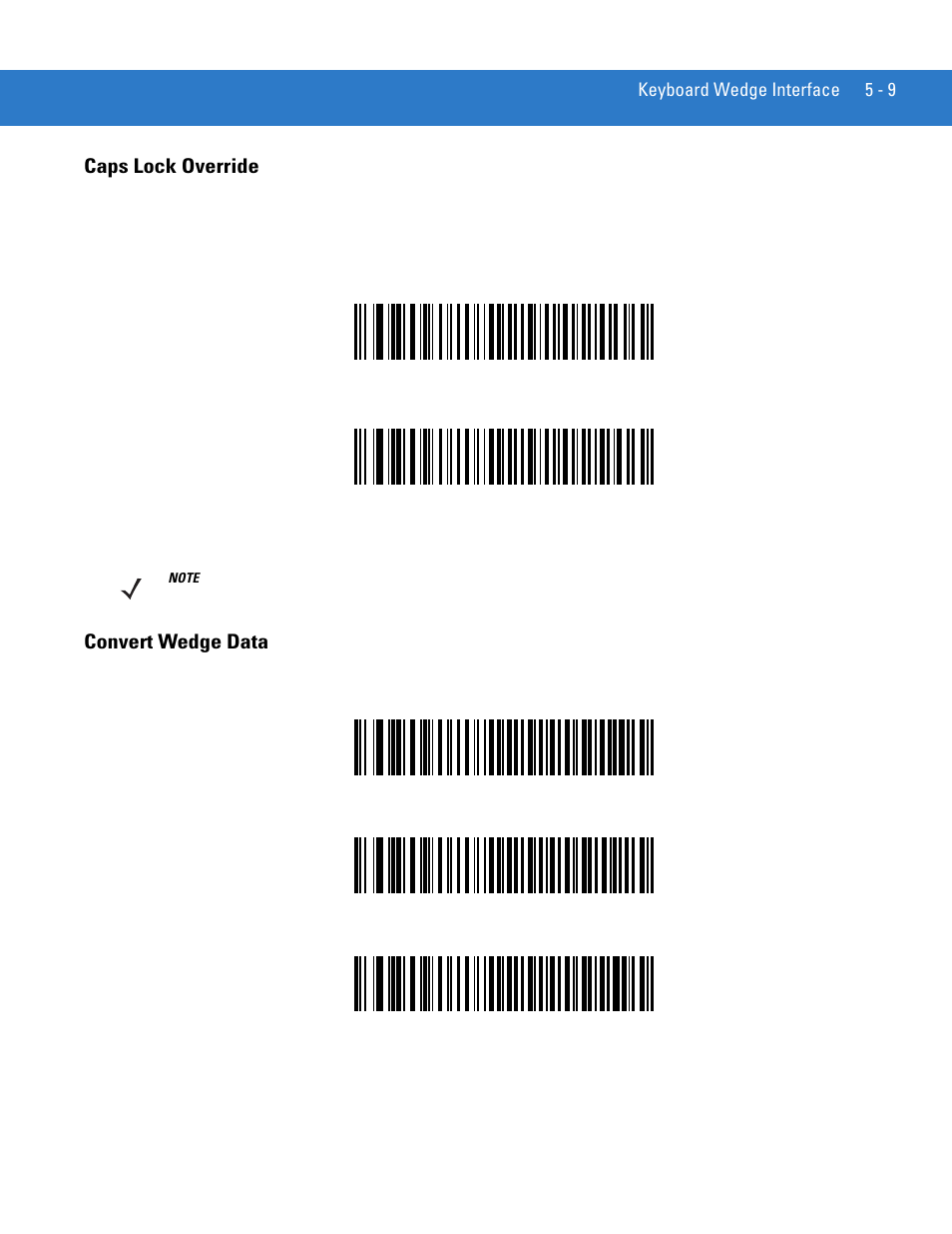 Caps lock override, Convert wedge data, Caps lock override -9 convert wedge data -9 | Motorola LS3478 User Manual | Page 65 / 336