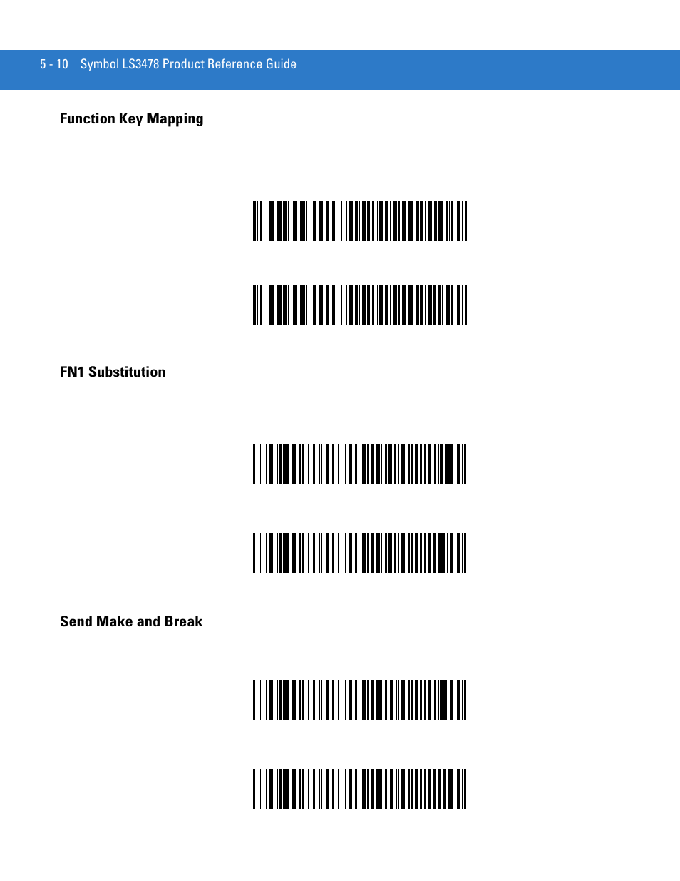 Function key mapping, Fn1 substitution, Send make and break | Motorola LS3478 User Manual | Page 66 / 336