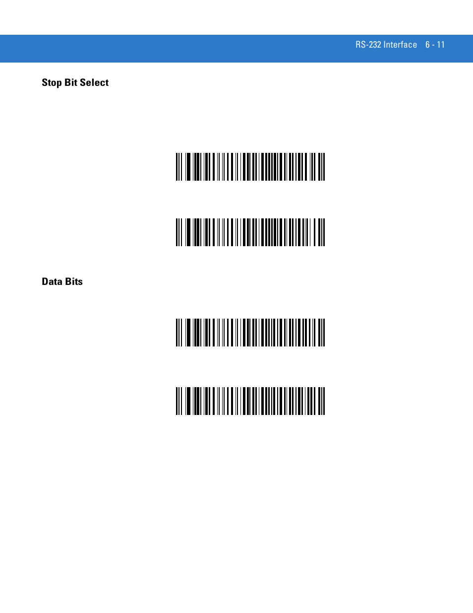 Stop bit select, Data bits, Stop bit select -11 data bits -11 | Motorola LS3478 User Manual | Page 89 / 336