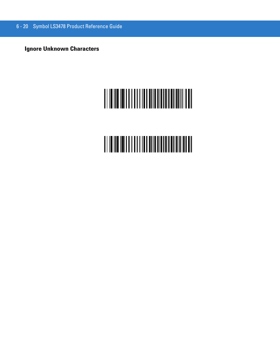 Ignore unknown characters, Ignore unknown characters -20 | Motorola LS3478 User Manual | Page 98 / 336