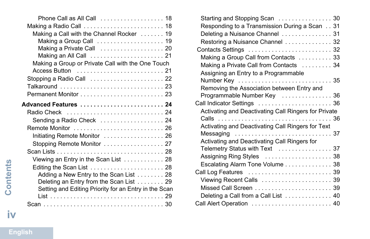 Content s | Motorola XPR 4580 User Manual | Page 6 / 121
