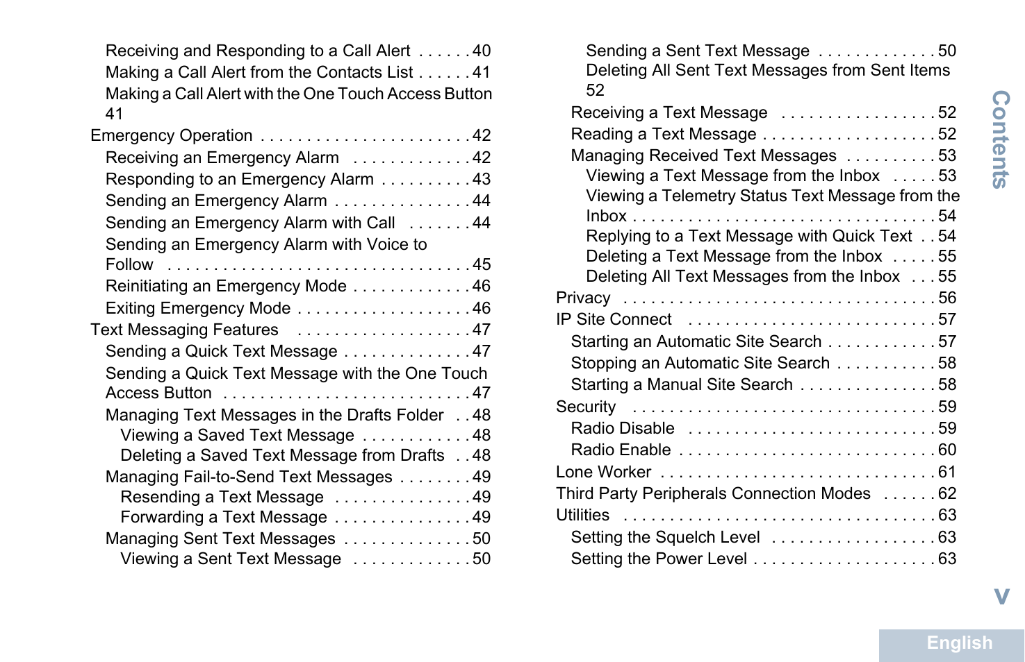 Content s | Motorola XPR 4580 User Manual | Page 7 / 121