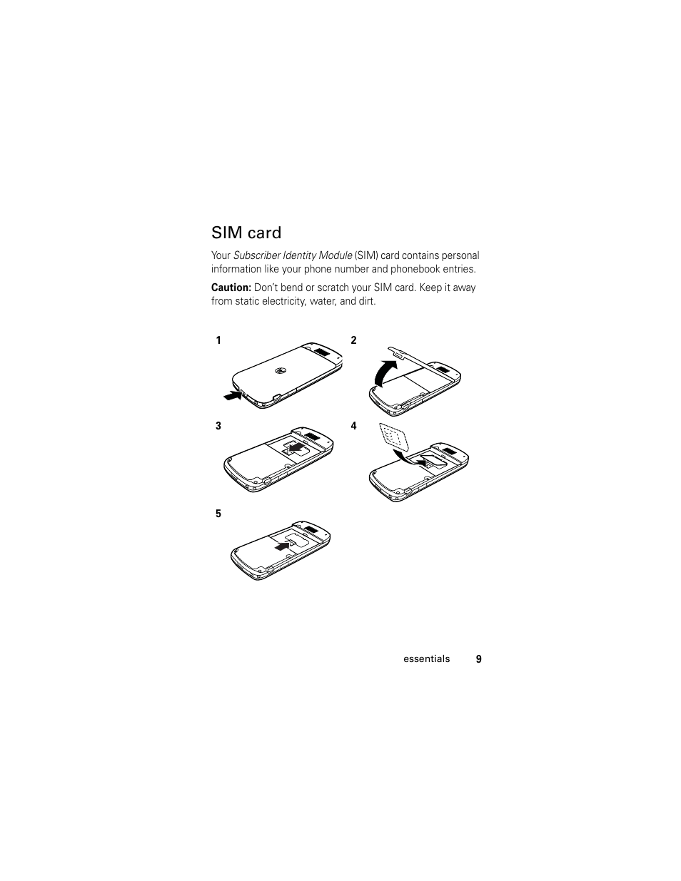 Sim card | Motorola L2 GSM User Manual | Page 11 / 92