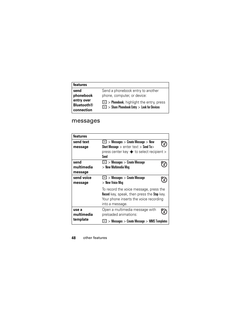 Messages | Motorola L2 GSM User Manual | Page 50 / 92