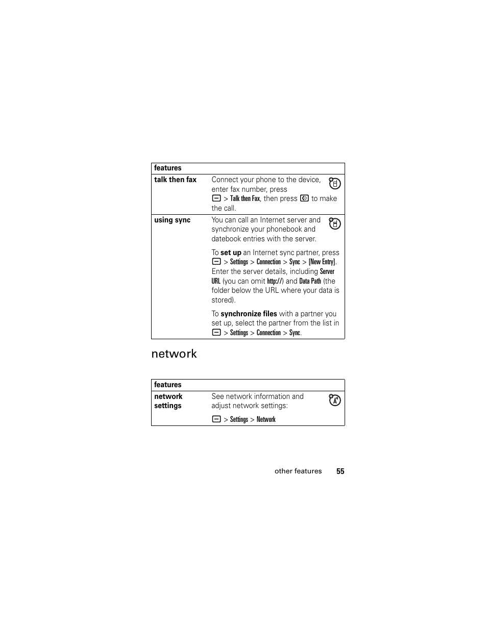 Network | Motorola L2 GSM User Manual | Page 57 / 92