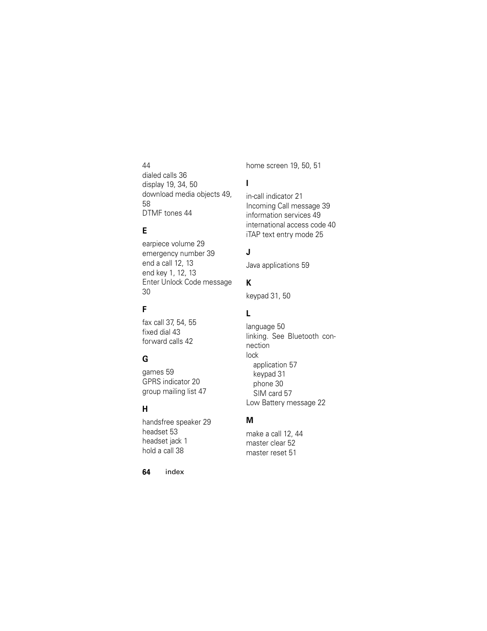 Motorola L2 GSM User Manual | Page 66 / 92