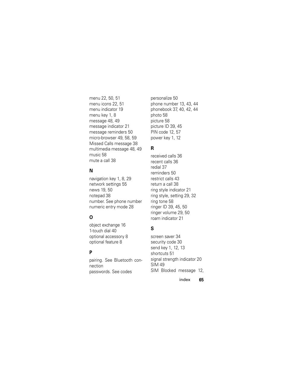 Motorola L2 GSM User Manual | Page 67 / 92