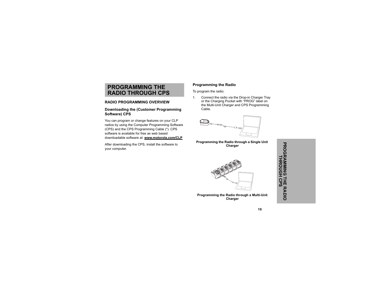 Programming the radio through cps | Motorola CLP1010 User Manual | Page 27 / 52