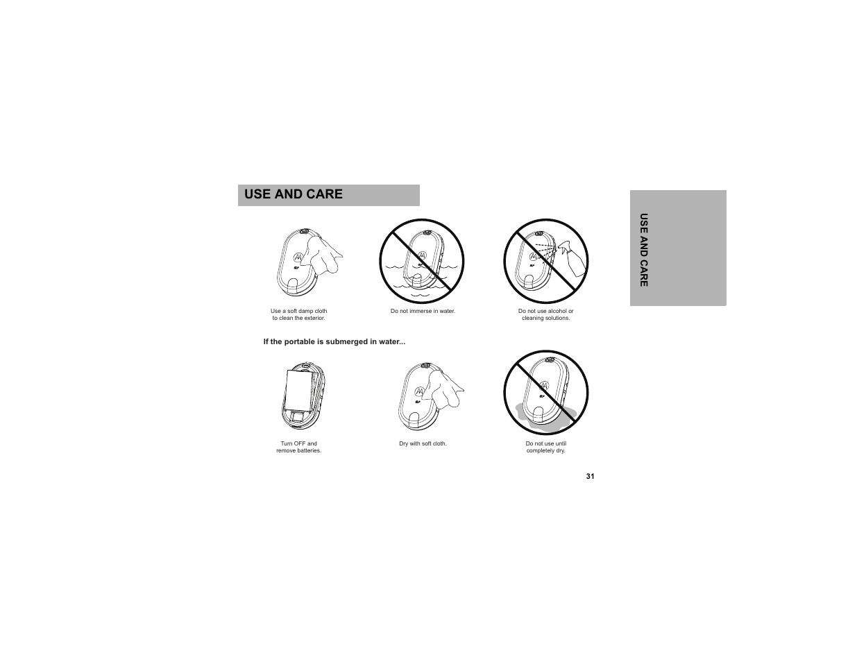 Use and care | Motorola CLP1010 User Manual | Page 39 / 52