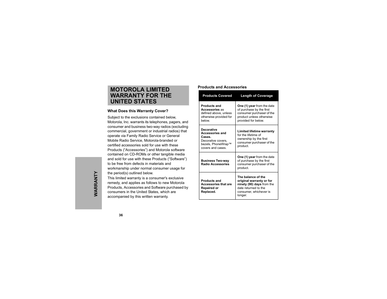 Motorola limited warranty for the united states | Motorola CLP1010 User Manual | Page 44 / 52