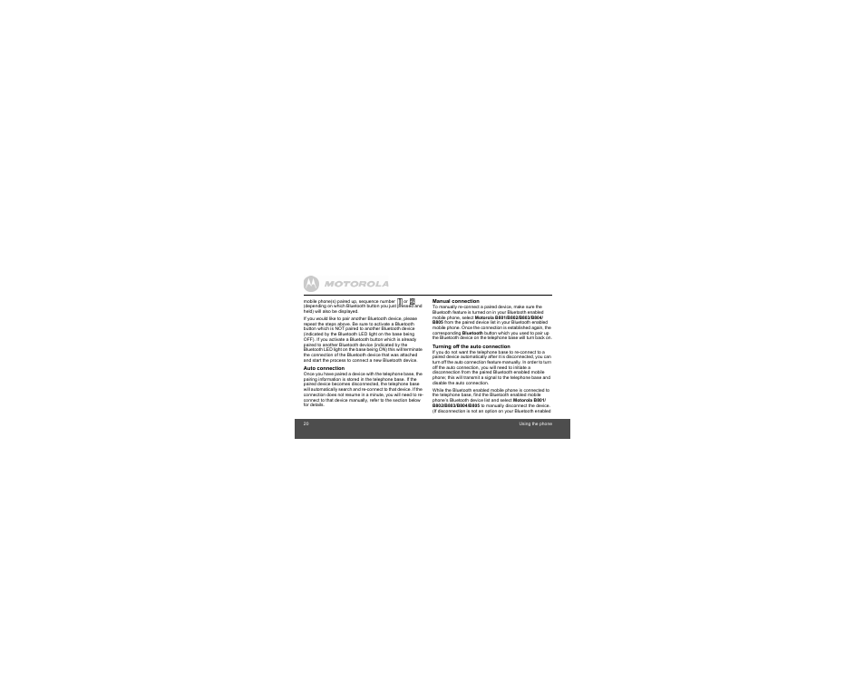 Motorola B801 User Manual | Page 20 / 67