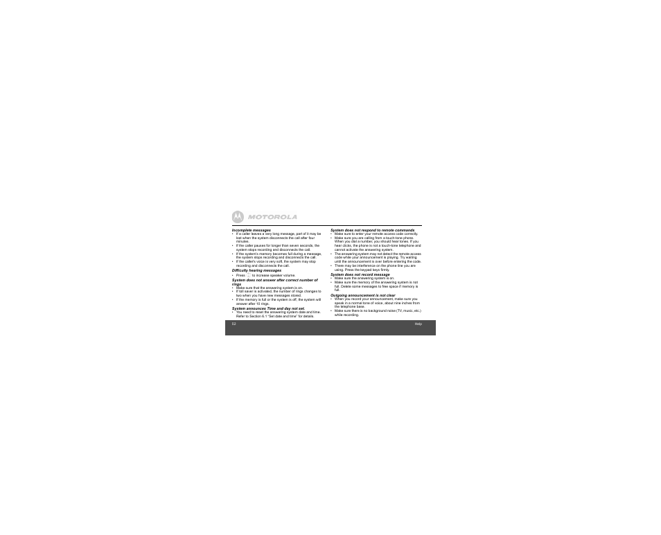 Motorola B801 User Manual | Page 52 / 67