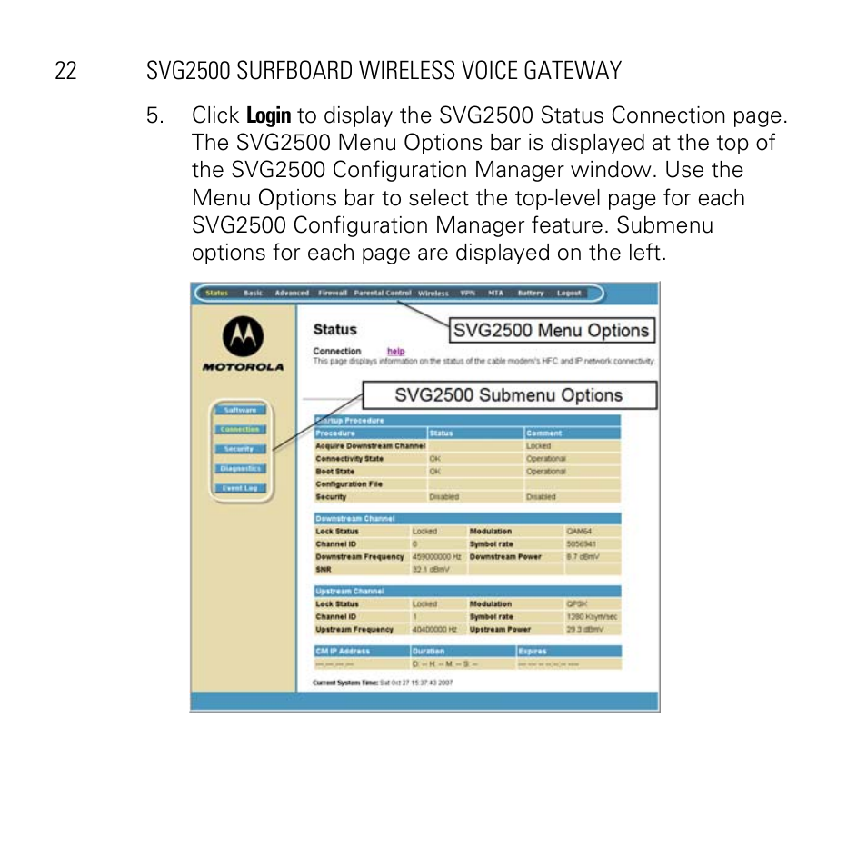 Motorola SVG2500 User Manual | Page 22 / 32