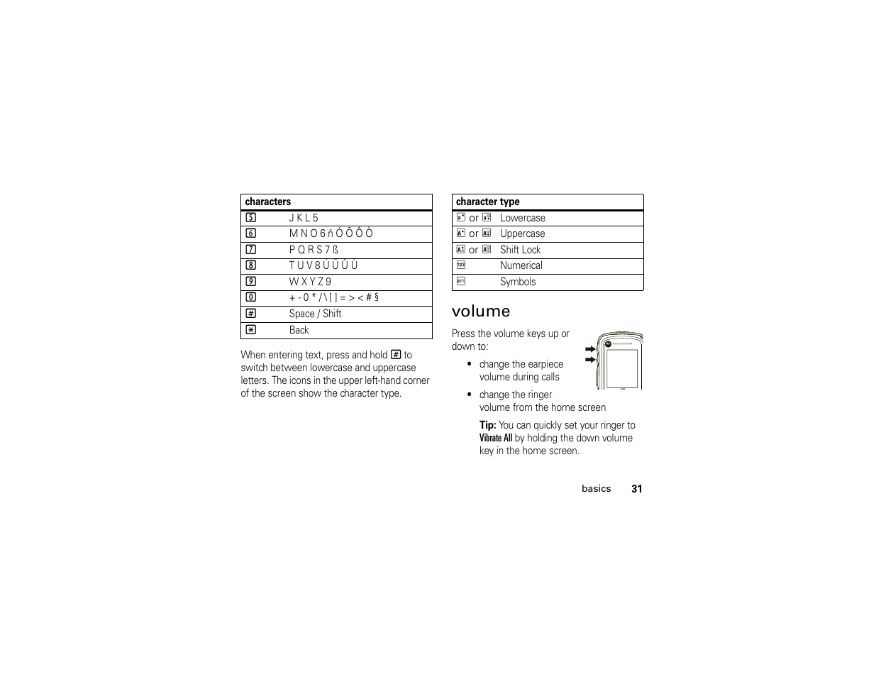 Volume | Motorola I296 User Manual | Page 35 / 92