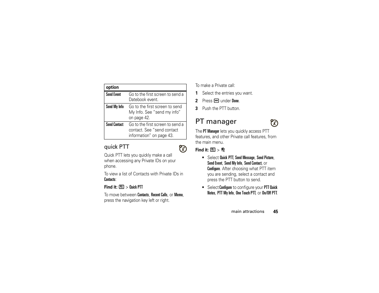 Pt manager | Motorola I296 User Manual | Page 49 / 92