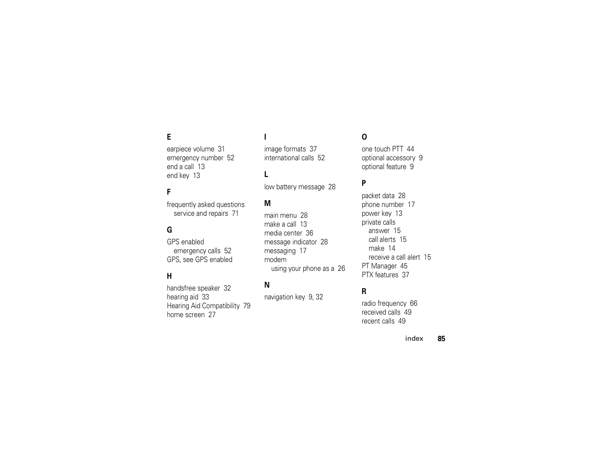 Motorola I296 User Manual | Page 89 / 92