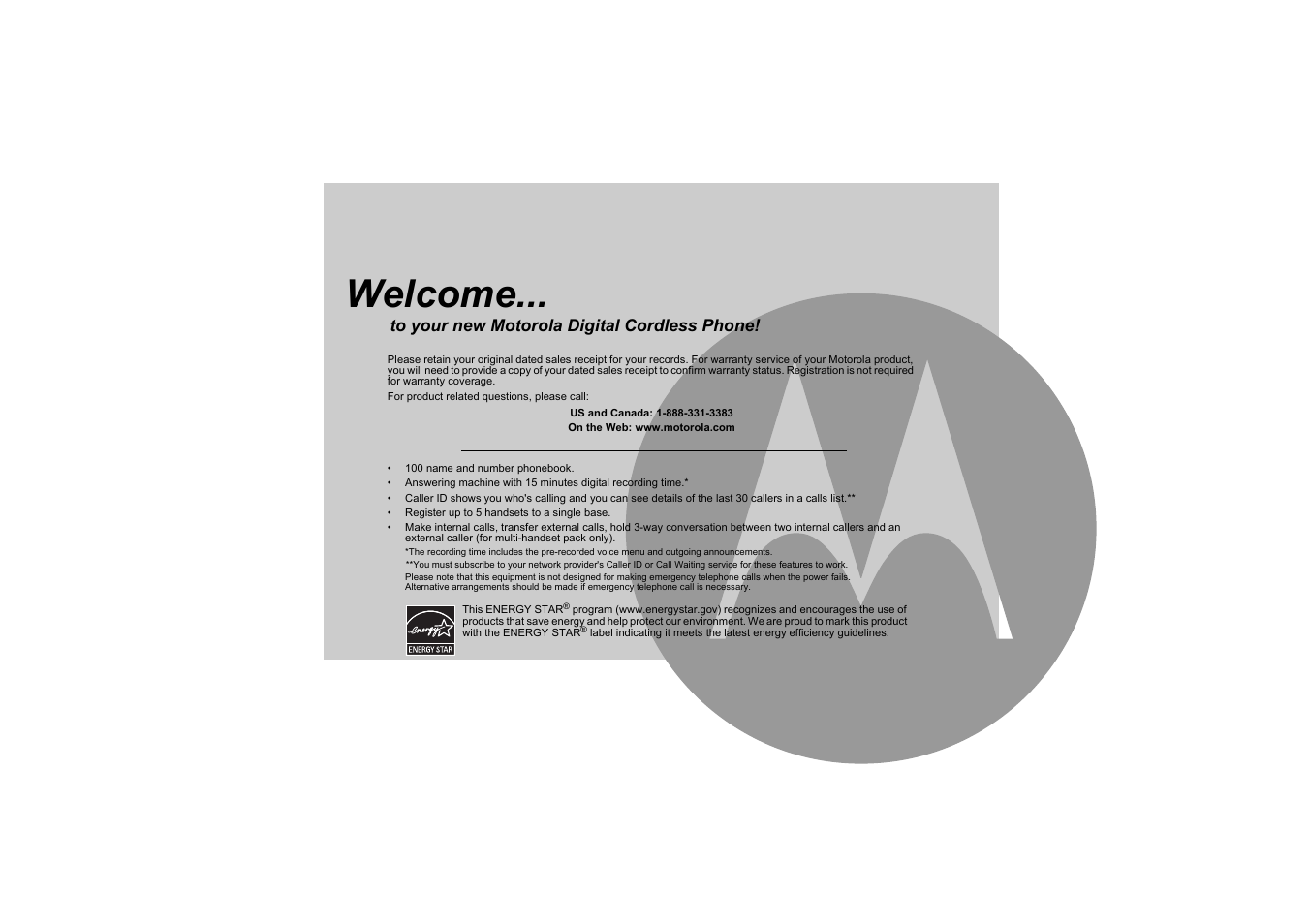 Welcome | Motorola S803 User Manual | Page 2 / 52