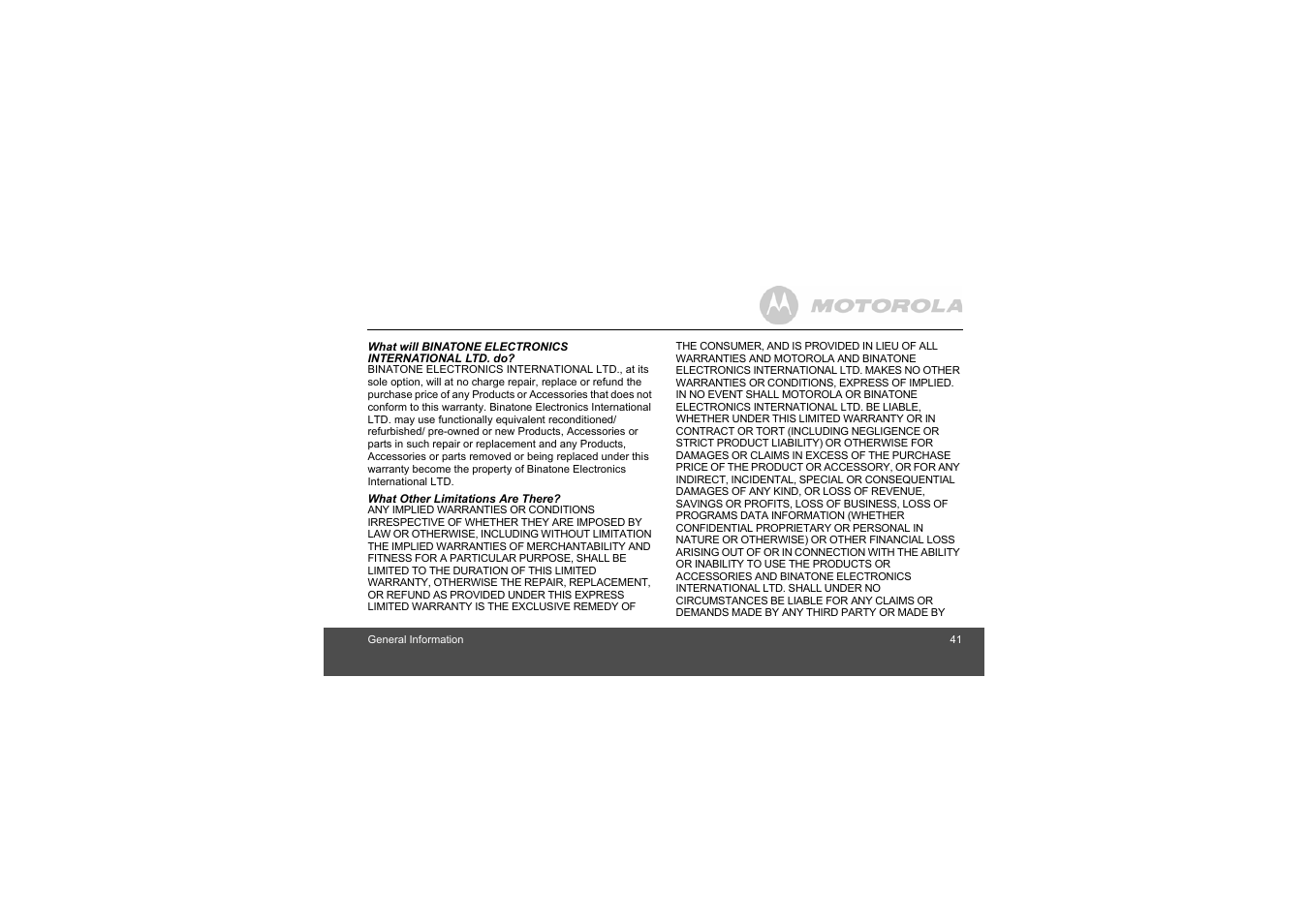 Motorola S803 User Manual | Page 41 / 52