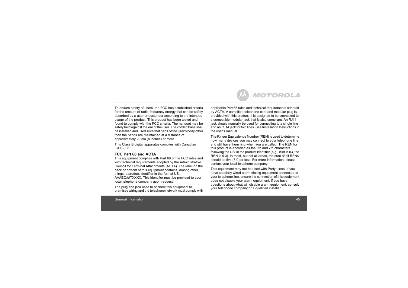Motorola S803 User Manual | Page 45 / 52