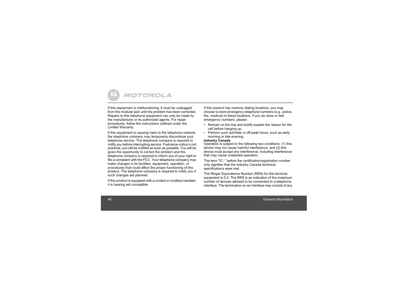 Motorola S803 User Manual | Page 46 / 52