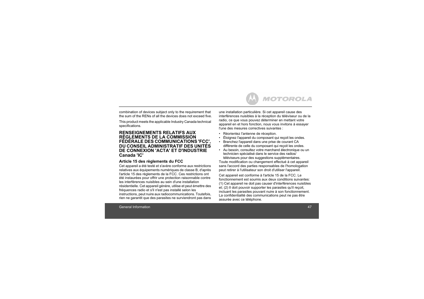 Motorola S803 User Manual | Page 47 / 52