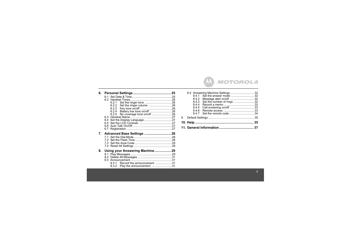 Motorola S803 User Manual | Page 5 / 52