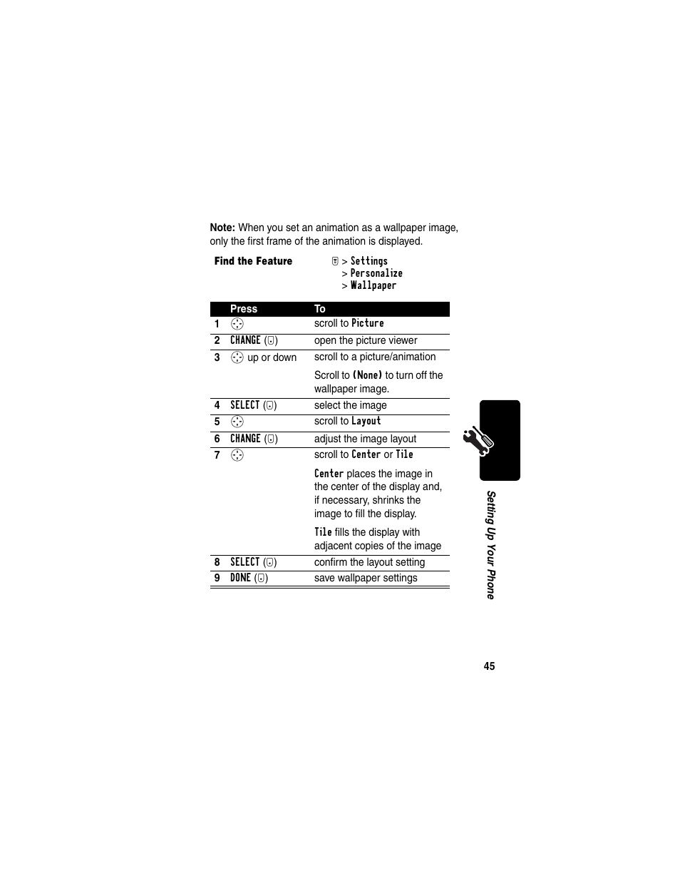 Motorola T731 User Manual | Page 47 / 104