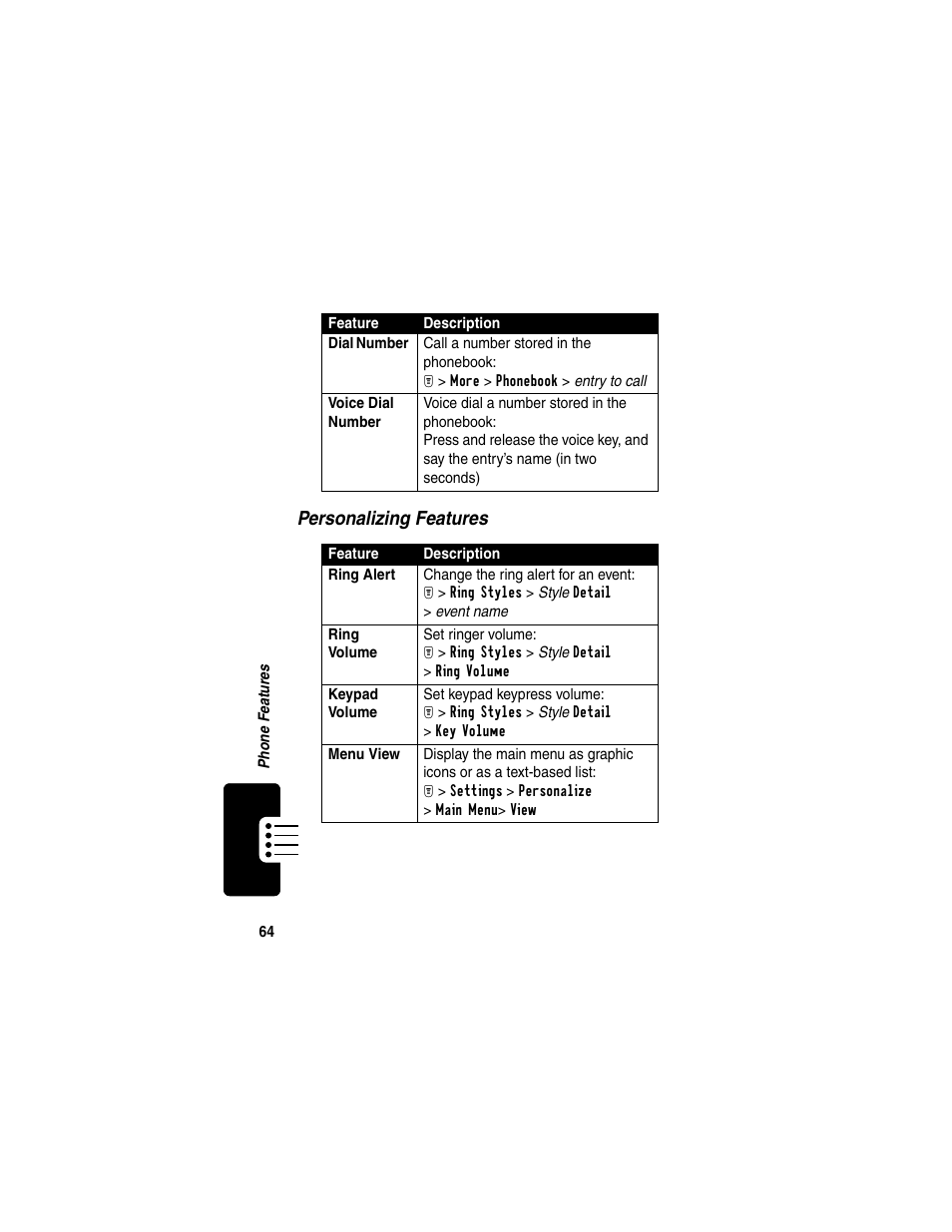 Motorola T731 User Manual | Page 66 / 104