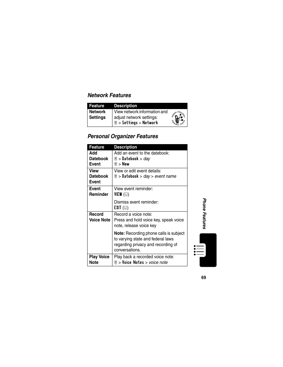 Motorola T731 User Manual | Page 71 / 104