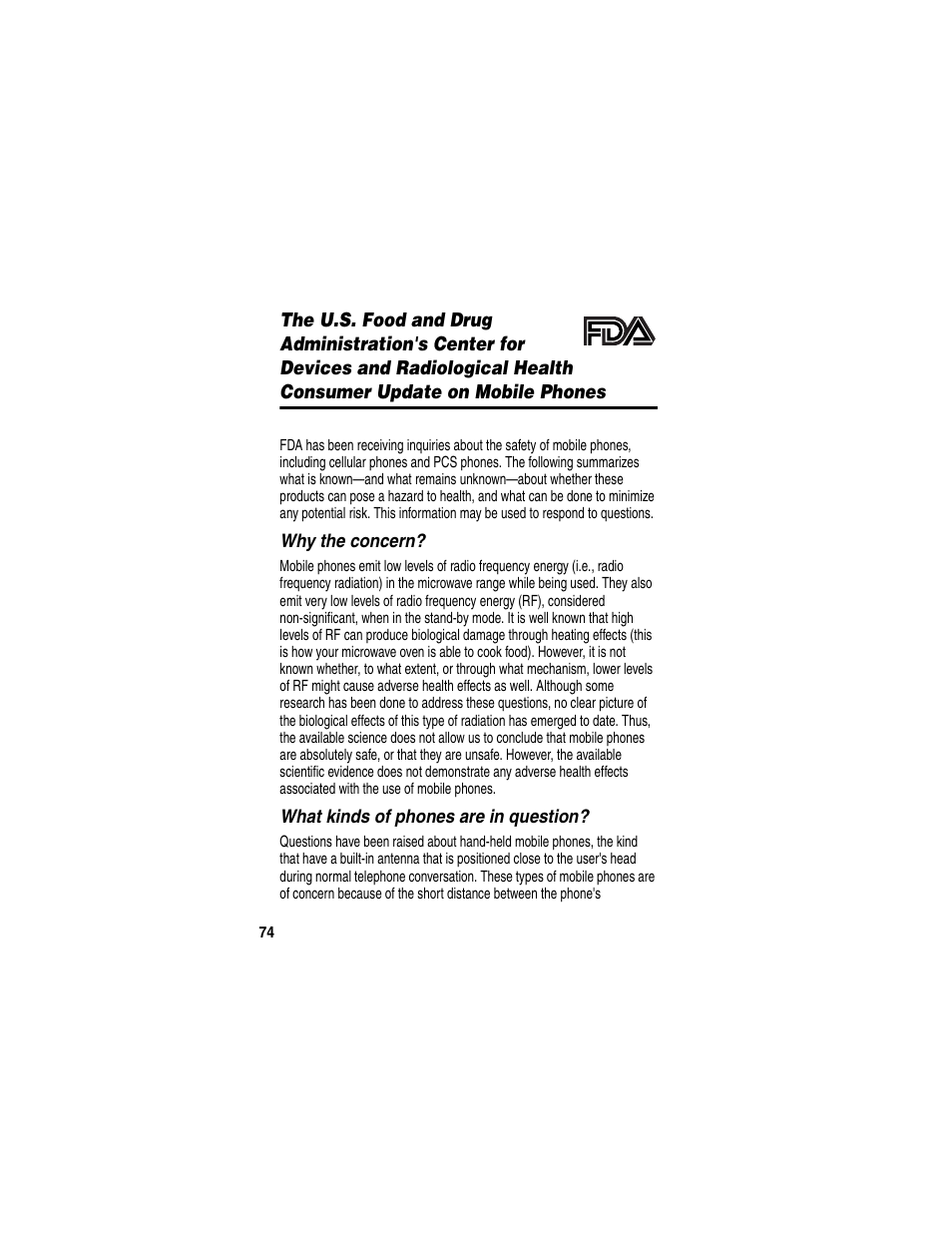 Additional health and safety information | Motorola T731 User Manual | Page 76 / 104