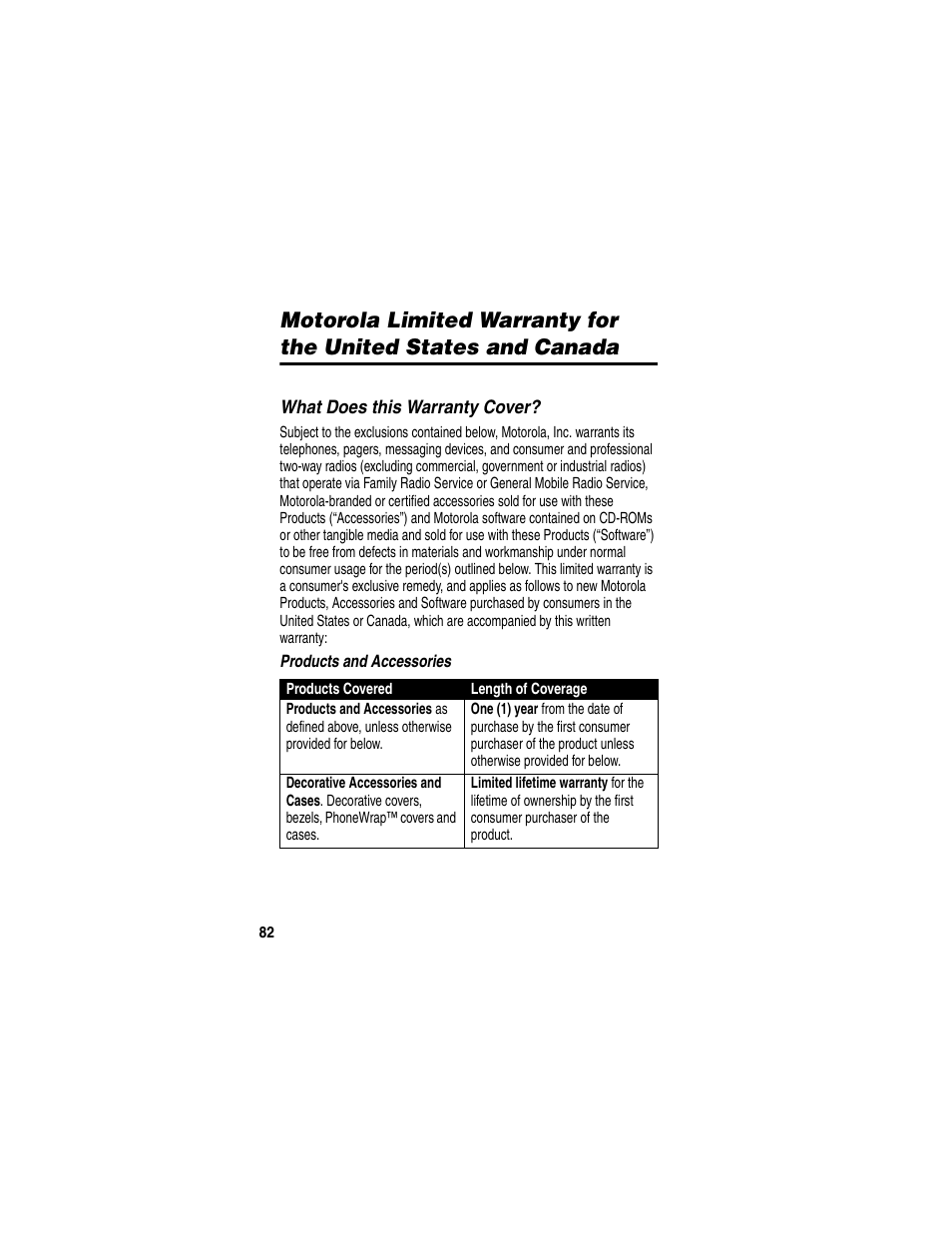 Warranty | Motorola T731 User Manual | Page 84 / 104