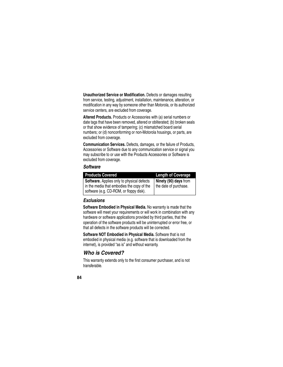 Motorola T731 User Manual | Page 86 / 104